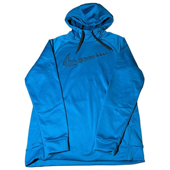 Vintage Nike Hoodie Blue Pullover Swoosh Athletic Sportswear Sweater Mens Size M - Picture 1 of 7